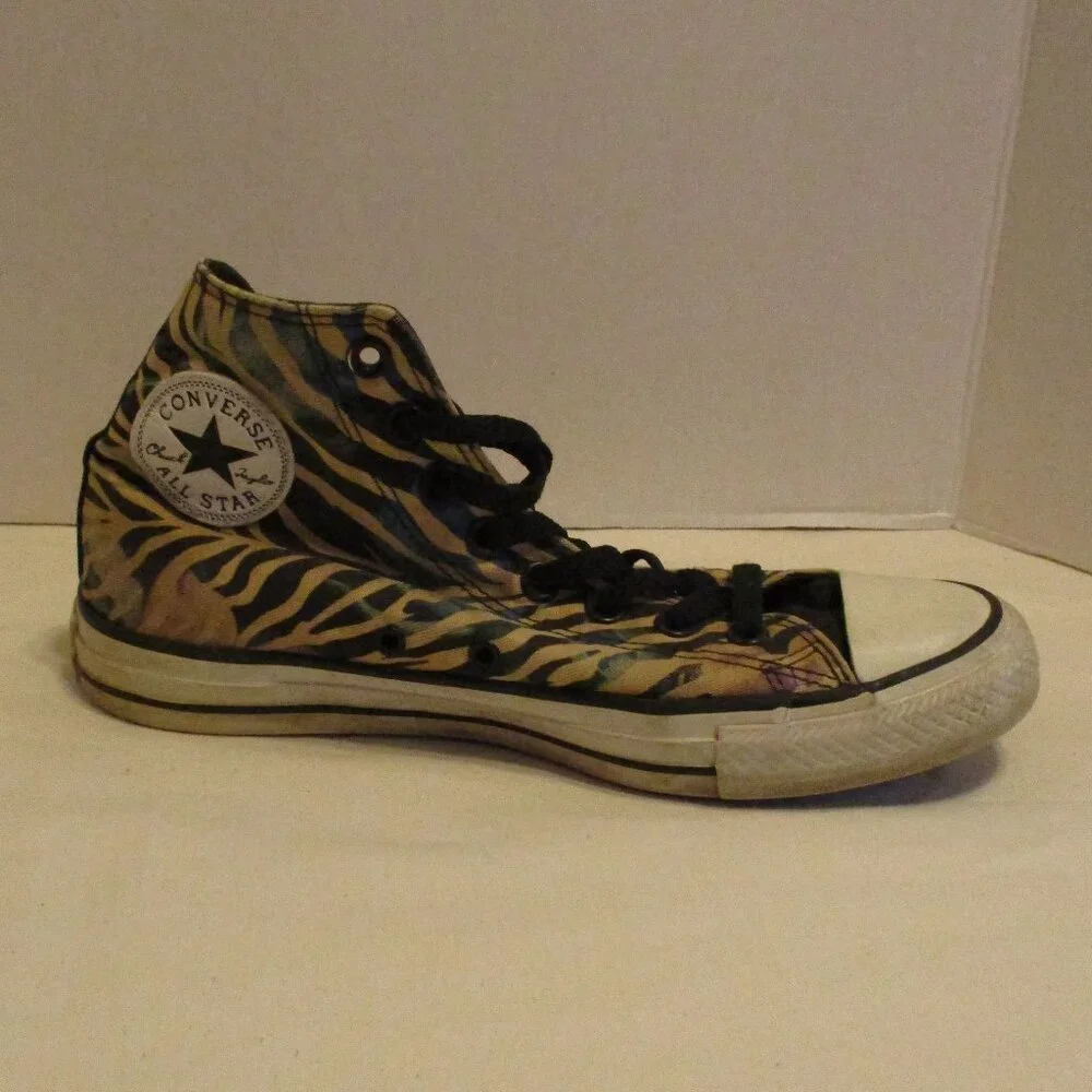 Converse Shoes Chuck Taylor Men Size 9 Black White Tan Lace Up High Top Shoes